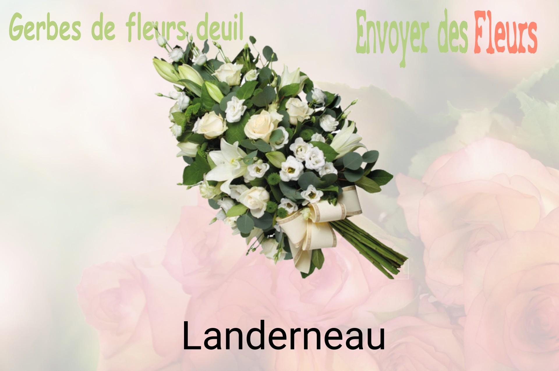 Gerbe de fleurs de deuil livrée à Landerneau